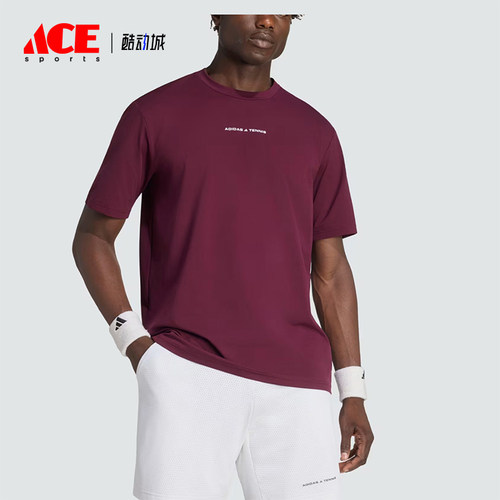 Adidas/阿迪达斯正品男士圆领针织舒适透气短袖网球T恤KQ8022