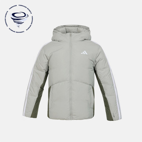 Adidas/阿迪达斯正品2025冬季款儿童休闲保暖拼接羽绒服KC5927