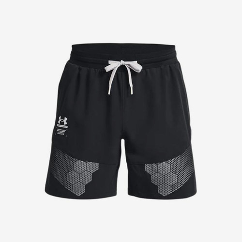 UA/安德玛正品运动男士系带时尚训练印花宽松梭织短裤1370416-001