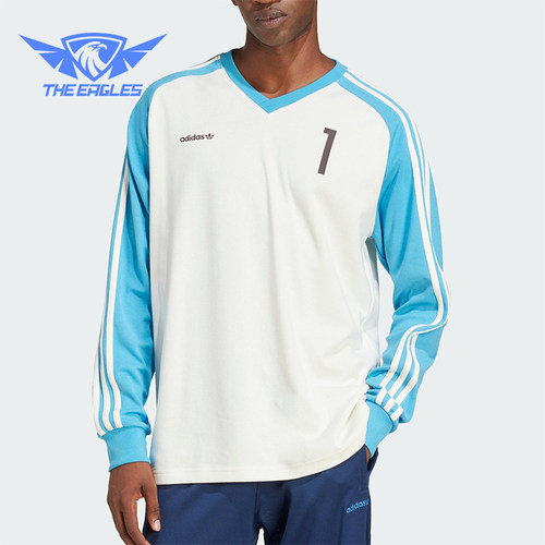 Adidas/阿迪达斯正品三叶草男士V领户外经典宽松运动长袖JC8374