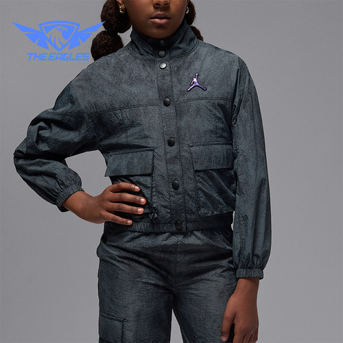 Nike/耐克正品JORDAN大童休闲短款运动立领口袋外套IO2481-010