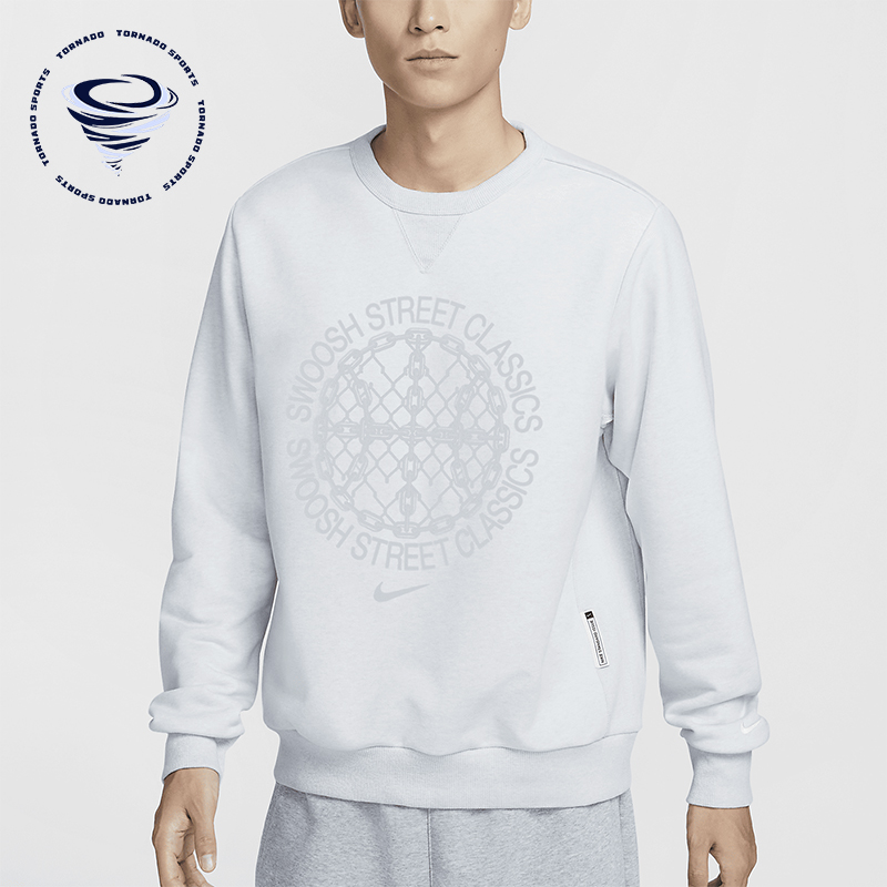 耐克男士印花宽松圆领篮球卫衣