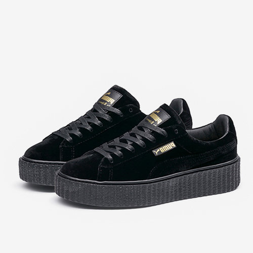 Puma/彪马正品Creeper Velvet女子松糕厚底休闲板鞋364466-01