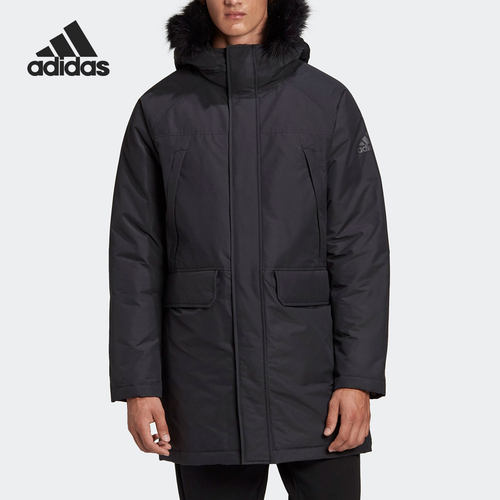 Adidas/阿迪达斯正品冬季新款户外男子连帽保暖羽绒服GF0083