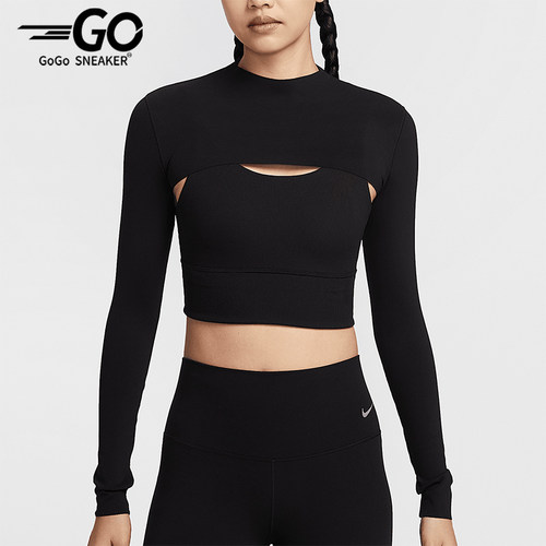 Nike/耐克正品Zenvy Dri-FIT女士时尚超短款上衣HJ1862-010