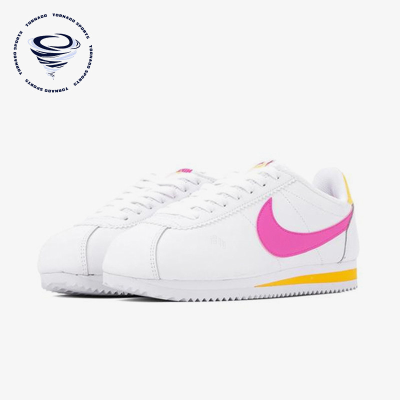 Nike/耐克正品CORTEZ阿甘新款女白黄色复古经典跑步鞋807471-112