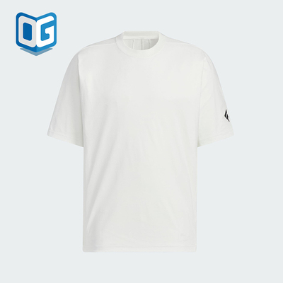 Adidas/阿迪达斯正品2025男士针织透气宽松经典运动短袖KE9590