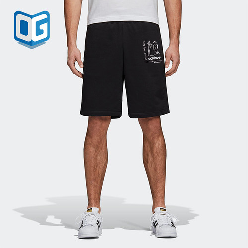 Adidas/阿迪达斯正品三叶草男士时尚印花针织运动短裤CZ1766