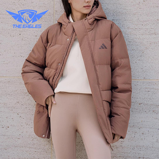 Adidas LINEAR男女运动保暖连帽休闲羽绒服KQ5521 阿迪达斯正品