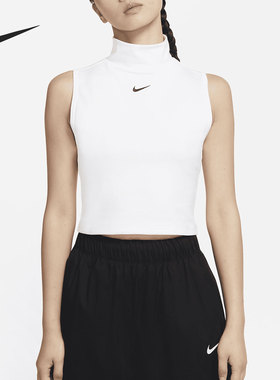 Nike/耐克正品女子紧身弹力运动无袖企领上衣T恤 DD5881-100