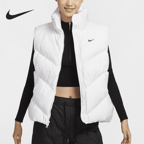 Nike/耐克正品Storm-FIT女士防风立领简约羽绒马甲HF7897-100