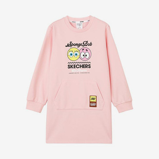 新款 当季 儿童运动海绵宝宝印花连衣裙 斯凯奇正品 Skechers