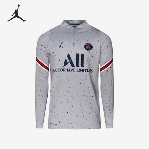 Nike/耐克正品Jordan 男士字母印花半拉链长袖T恤DH7555-013