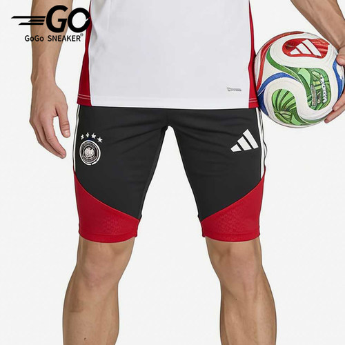 Adidas/阿迪达斯正品纯色松紧中腰直筒裤男经典黑红色短裤KB4481