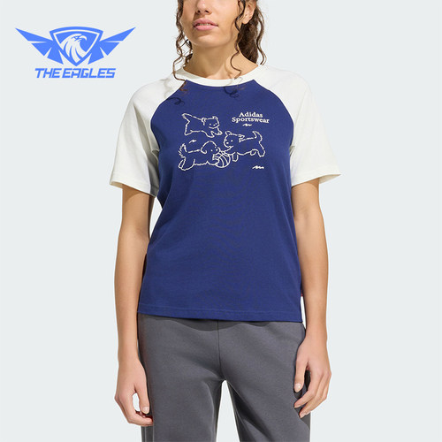 Adidas/阿迪达斯正品三叶草女士复古运动修身时尚短袖T恤KG7683