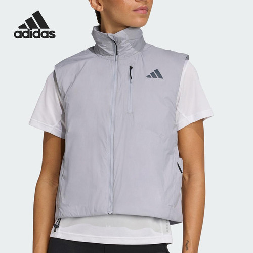 Adidas/阿迪达斯正品2025秋季款女士保暖跑步棉马甲JP3848