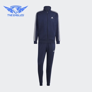 Adidas/阿迪达斯正品舒适春季款男士运动立领束脚套装IJ6064