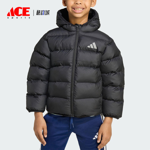 Adidas/阿迪达斯正品2025小童反光简约运动休闲保暖棉服JM8864