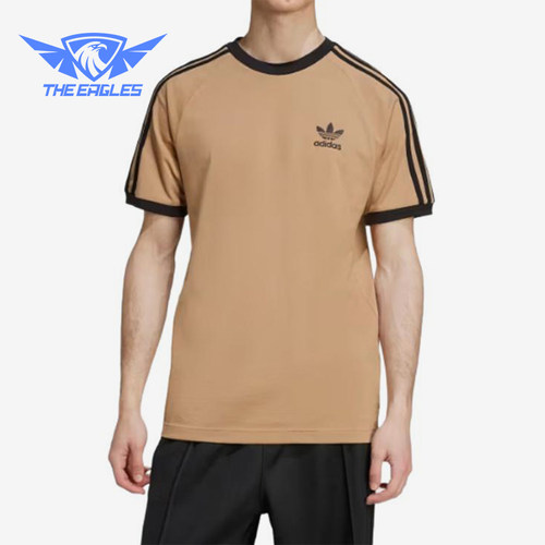Adidas/阿迪达斯正品三叶草男士三条纹圆领修身短袖T恤JY1370
