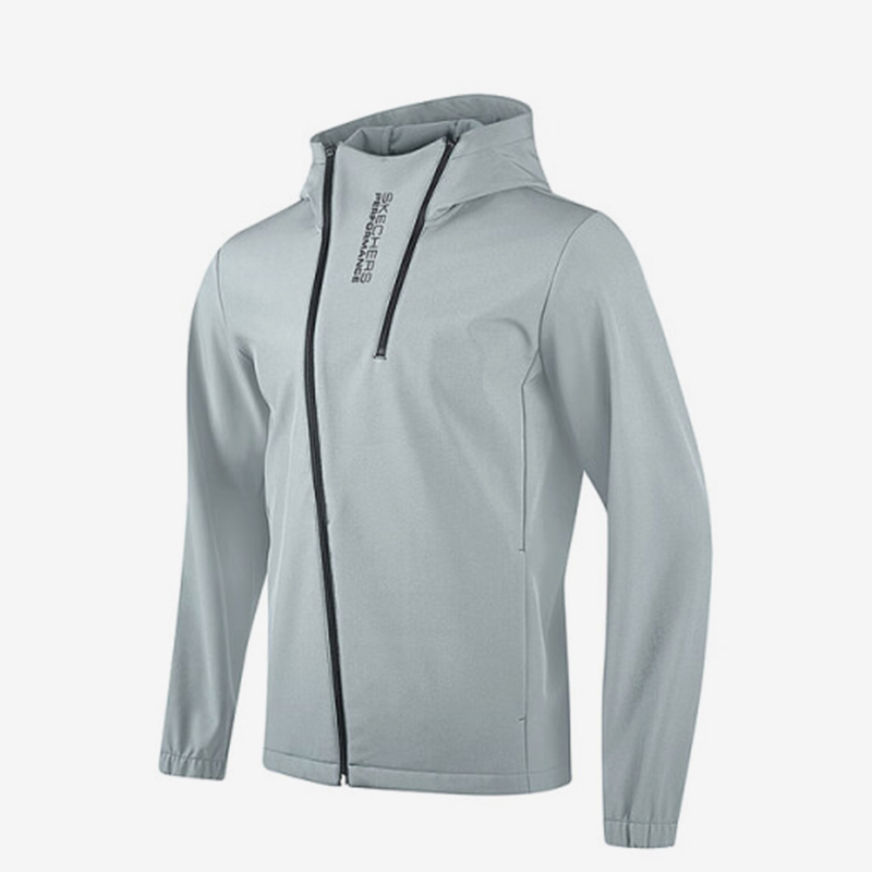 Skechers/斯凯奇正品新款男士时尚潮流透气经典梭织连帽外套