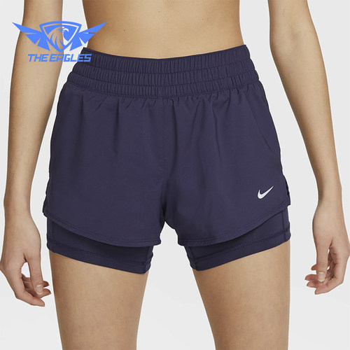 Nike/耐克正品2025女士梭织松紧腰透气二合一运动短裤DX6013-555