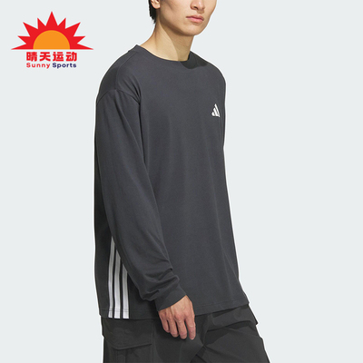 Adidas/阿迪达斯正品2025男女条纹简约运动休闲宽松长袖KF5194