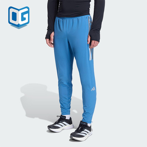 Adidas/阿迪达斯正品2025男士系带拉链开叉跑步修身运动裤KB1506