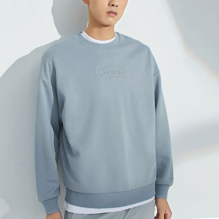 李宁正品卫衣男秋季新款情侣装宽松圆领刺绣上衣运动服AWDRB76