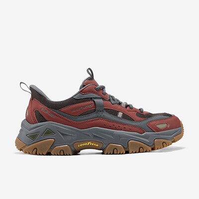 Skechers斯凯奇正品山系户外男款一脚蹬低帮休闲鞋237719-RUST