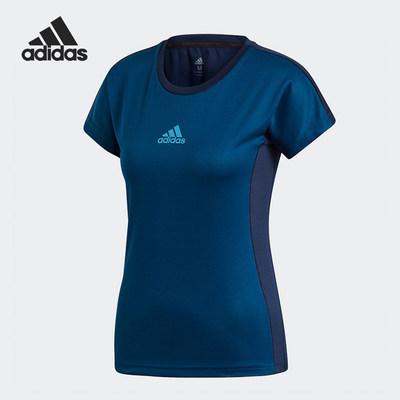 Adidas/阿迪达斯正品夏季女士圆领复古训练弹力短袖T恤DP4061