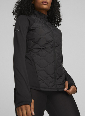 Puma/彪马正品秋冬女士保暖立领跑步运动拼接外套524604-01