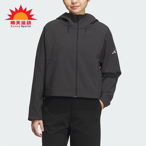 阿迪达斯女士保暖梭织短款外套