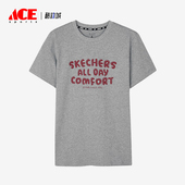 男女柔软透气字印花休闲短袖 Skechers 新款 夏季 斯凯奇正品