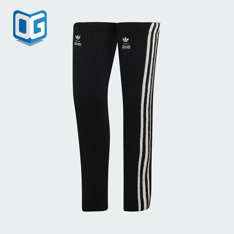 Adidas/阿迪达斯正品三叶草女士时尚简约高筒护腿袜套LD4843