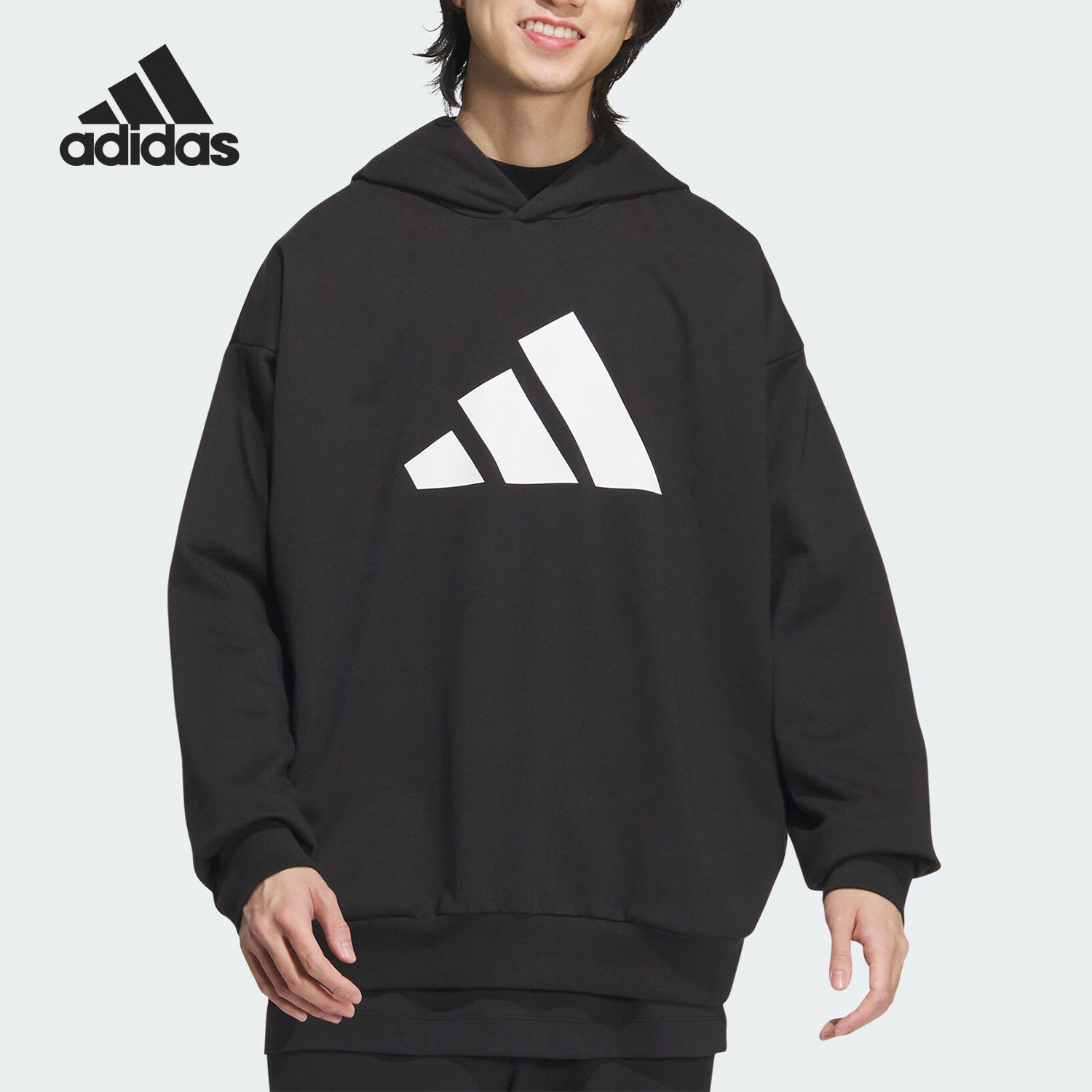 Adidas/阿迪达斯正品春秋男女日常宽松长袖卫衣套头衫JN4857