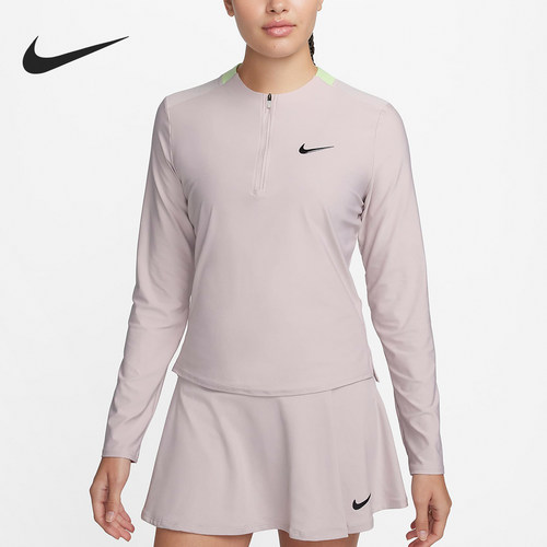 Nike/耐克官方正品新款女士训练透气半拉链修身长袖T恤FV0258-019