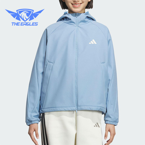 Adidas/阿迪达斯正品SOFTSHELL JACKET女士运动连帽外套KC0087