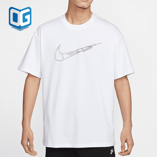 Nike/耐克正品Sportswear男士针织经典透气印花短袖T恤HJ0747-100