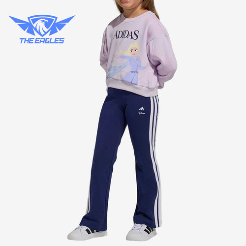 Adidas/阿迪达斯正品儿童款休闲运动套装圆领高腰套装JZ3579