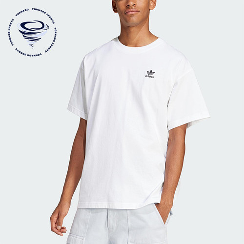 Adidas/阿迪达斯正品三叶草男士简约针织经典宽松休闲短袖JD0373