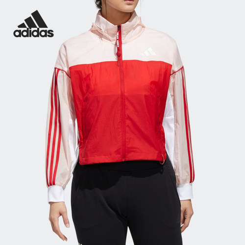 Adidas/阿迪达斯正品运动女士拼接时尚梭织夹克外套GF0130