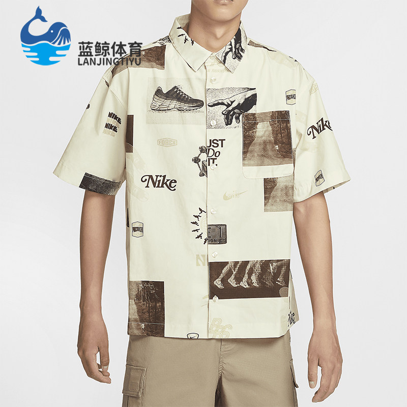 Nike/耐克正品Sportswear男士复古透气休闲衬衫T恤HM4453-113