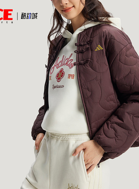 Adidas/阿迪达斯正品冬季女士宽松保暖运动休闲复古棉服KS0629