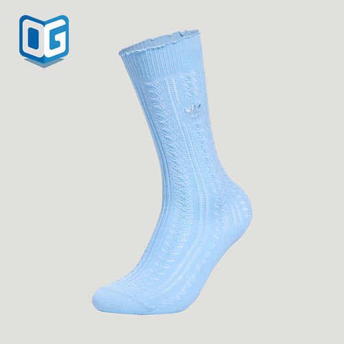 Adidas/阿迪达斯正品三叶草女士日常针织高筒袜一双装KX0548