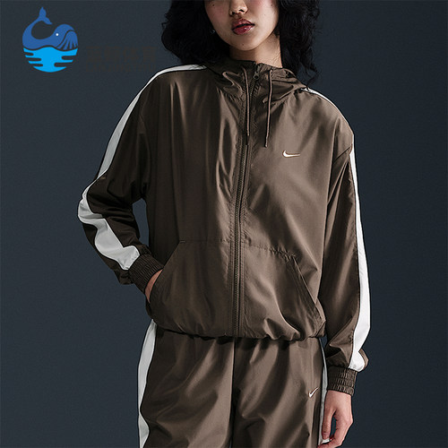 Nike/耐克正品女士运动休闲轻盈宽松舒适拉链连帽外套FV6299-004
