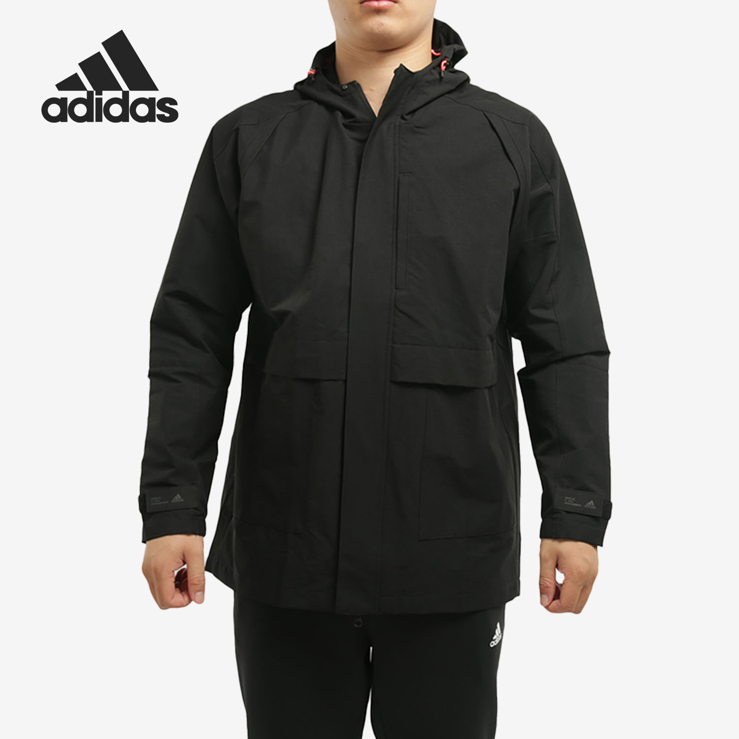 Adidas/阿迪达斯官方正品男子弹力袖口连帽运动夹克外套 GF4018
