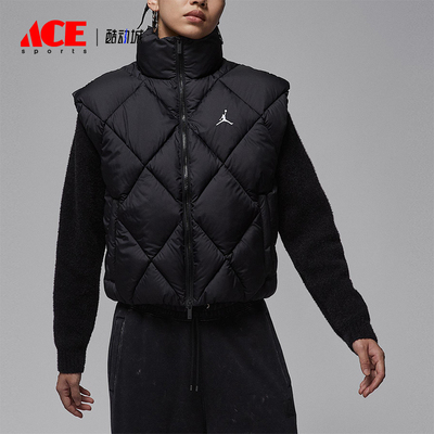 Nike/耐克正品JORDAN女士休闲立领保暖无袖拉链棉马甲HV0414-010