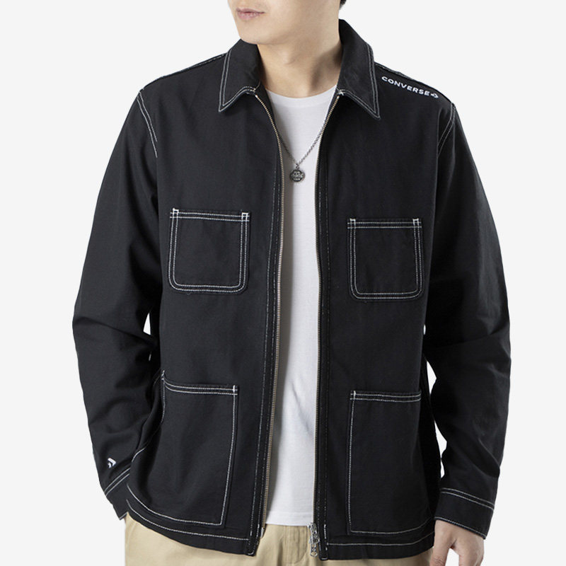 Converse匡威正品男子时尚潮流牛仔翻领衬衫夹克拉链外套10020896,运动服/休闲服装,运动茄克/外套,淘宝优惠券,粉丝福利购,淘宝优惠卷