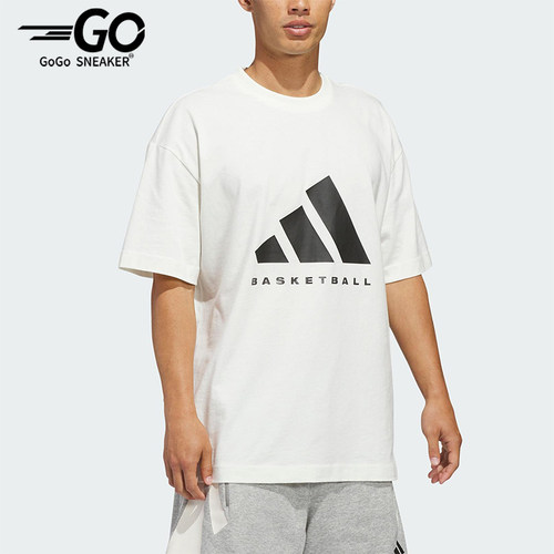 Adidas/阿迪达斯正品2025男女圆领简约宽松篮球运动短袖T恤JZ9528