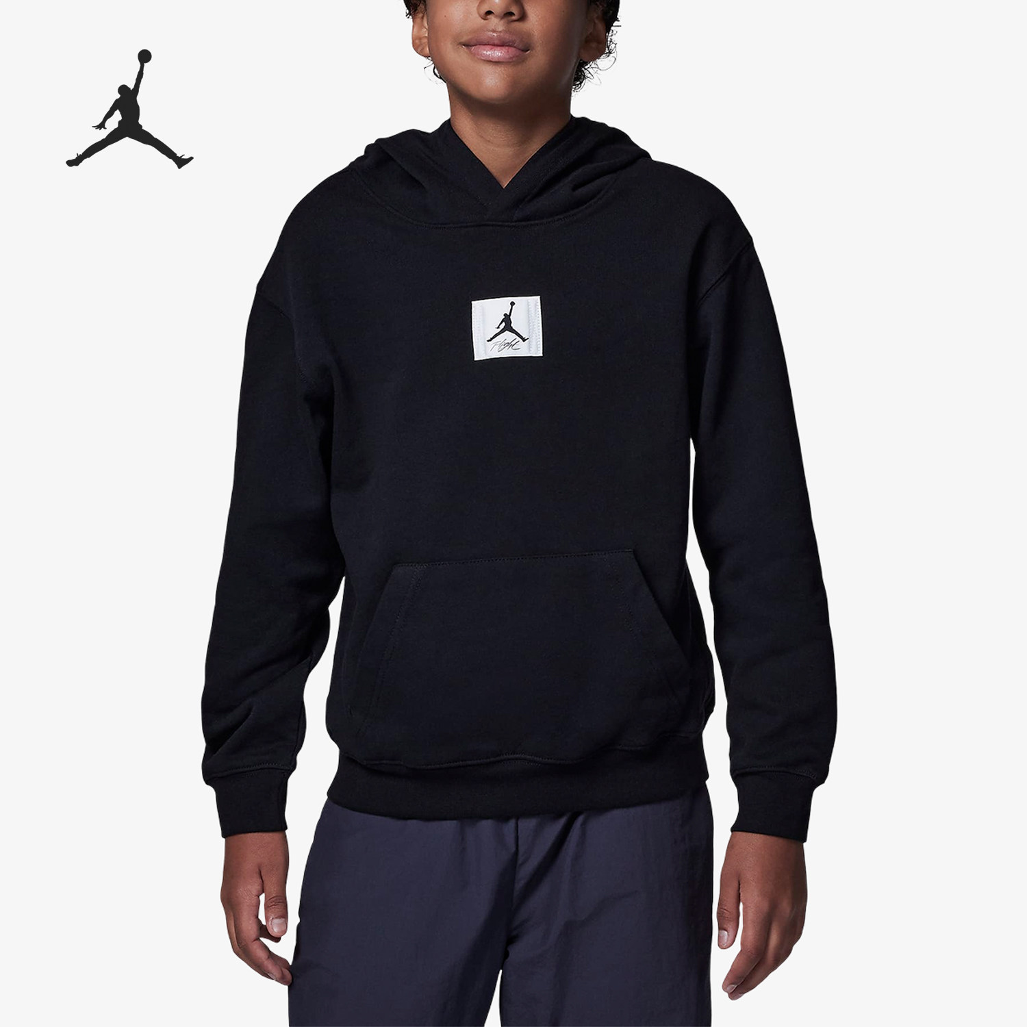 Nike/耐克正品Jordan大童薄绒针织运动连帽套头卫衣FZ6403